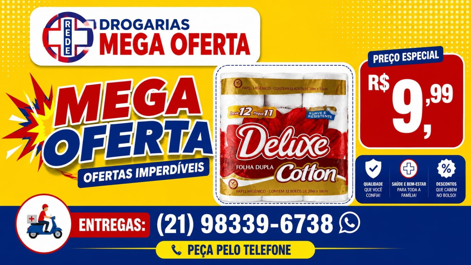 PAPEL HIGIÊNICO DELUXO FOLHA DUPLA